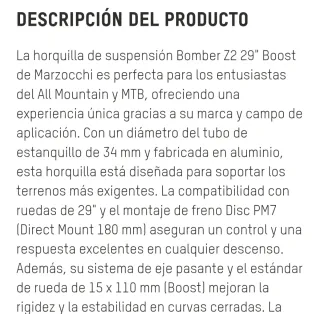 Horquilla Marzocchi Bomber Z2 29 140