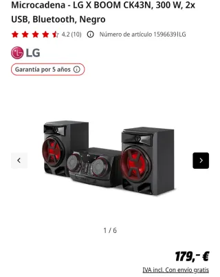 Microcadena LG XBOOM CK43- COMO NUEVA