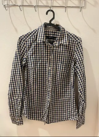 Camisa GANT cuadros azul y blanco mujer