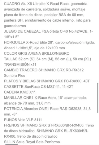 Bici Gravel Superior