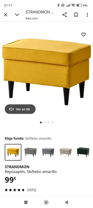 Reposapiés amarillo de tela