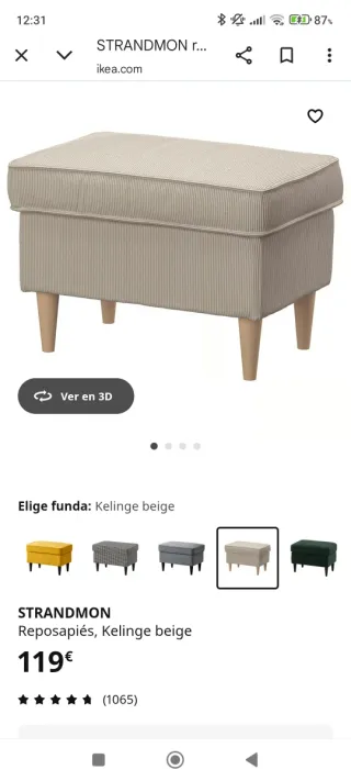 Reposapiés amarillo de tela