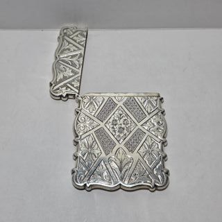 Antico Porta Carte Inglese Argento Sterling 1873