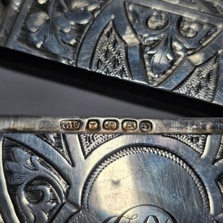 Antico Porta Carte Inglese Argento Sterling 1873