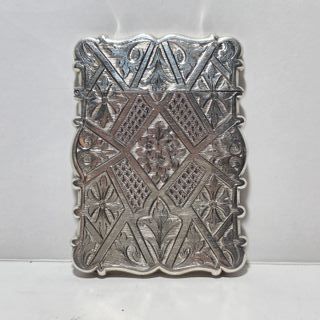 Antico Porta Carte Inglese Argento Sterling 1873