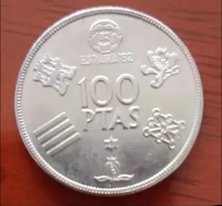 Moneda 100 Pesetas España 1982 Mundial