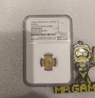 1758 Nápoles 1/2 Carlino Oro (Off-Metal)