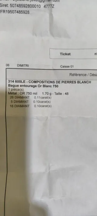 Precioso Anillo Oro Blanco 18kt y Diamantes