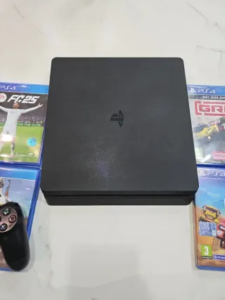PS4 Negra con todos sus cambles +2mandos +4juegos