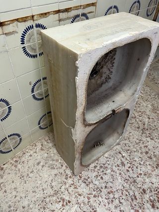 Pila doble mármol macizo