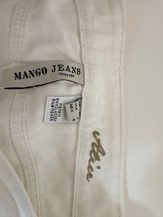Pantalón vaquero blanco Mango mujer