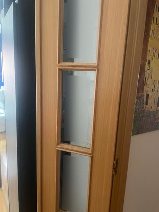 Puerta de roble 5+1+1(doble salón cristal)