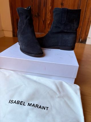 Botines Isabel Marant Ante Azul Marino