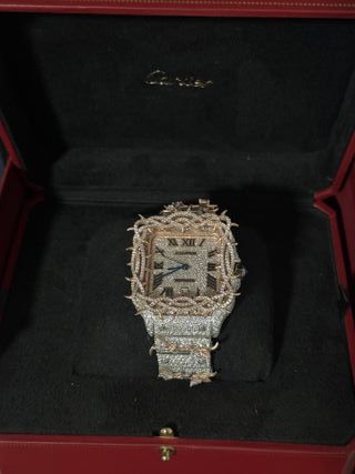 Reloj Cartier Santos Diamantes Oro Rosa
