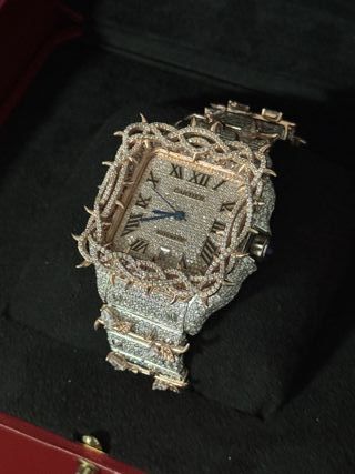 Reloj Cartier Santos Diamantes Oro Rosa