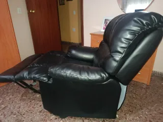 Sillón relax reclinable piel negro