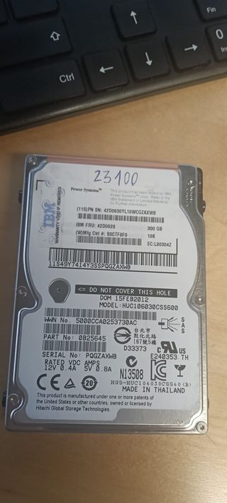 Disco Duro IBM SAS 300GB 10K 2.5 Hitachi
