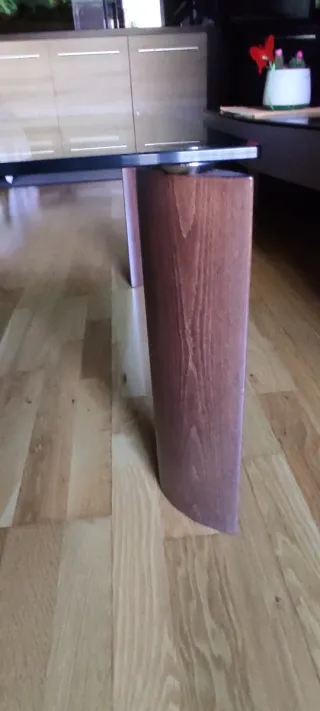 Mesa de centro cristal y madera