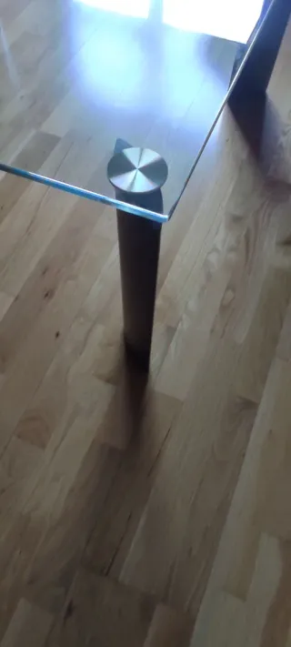 Mesa de centro cristal y madera