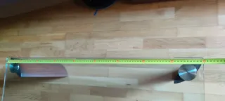 Mesa de centro cristal y madera