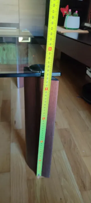 Mesa de centro cristal y madera