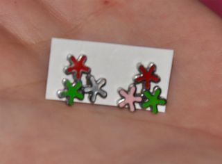 Pendientes florales de colores