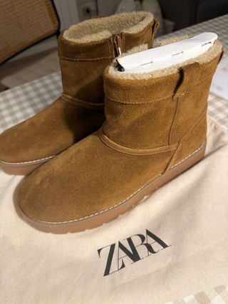 Botas Zara piel borreguillo T39