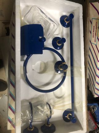 Juego Accesorios Baño azul