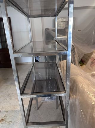 Estantería Metálica Acero y Cristal ( diseño zara)