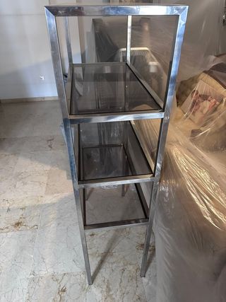 Estantería Metálica Acero y Cristal ( diseño zara)