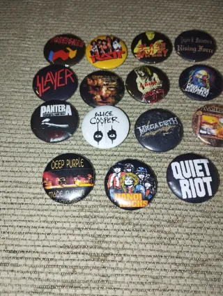 Lote pins heavy glam metal rock