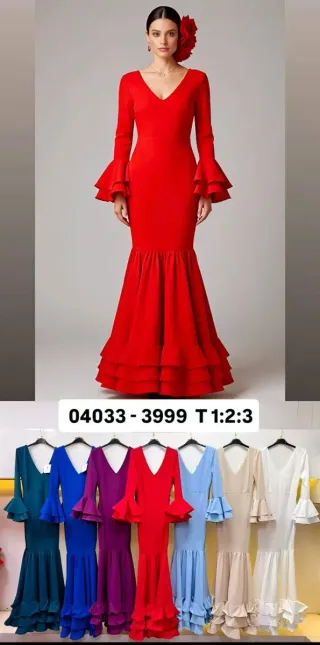 Vestido flamenco volantes talla T1:2:3