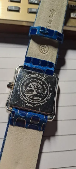 Orologio Citizen Rettangolare Blu Argento