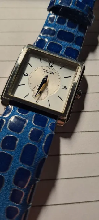 Orologio Citizen Rettangolare Blu Argento