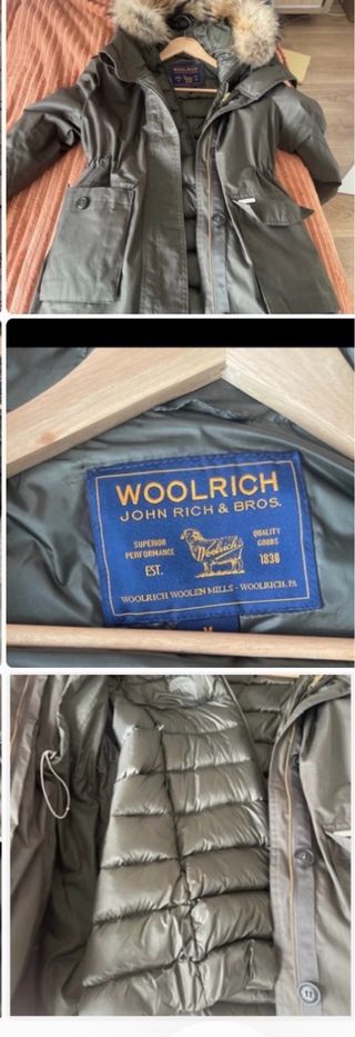 Abrigo Woolrich verde lujo