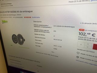 Embrague Valeo Ref: 003366