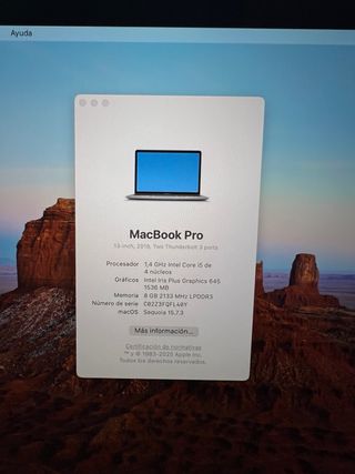 MacBook Pro 13” 2019 Plata/Gris Espacial