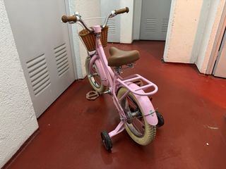 Bicicleta infantil niña rosa con cesta