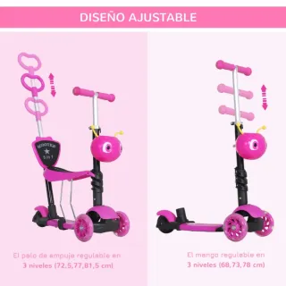 Patin infantil 3 ruedas rosa