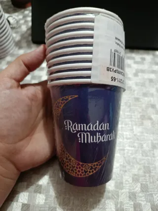 180 Vasos Desechables Ramadán Mubarak