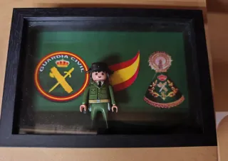 Playmobil- cuadro de la Guardia Civil, 13x18cm
