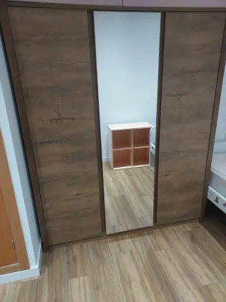 Armario de madera con espejo