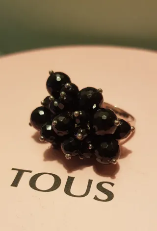 Anillo Tous Abundancia Negro y Plateado