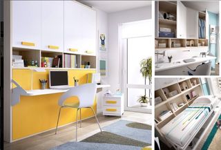 CAMA ABATIBLE CON ARMARIO SUPERIOR 105.