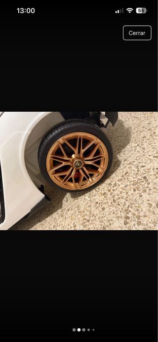 Coche lamborgini eléctrico infantil blanco