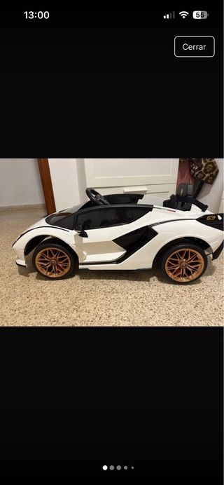 Coche lamborgini eléctrico infantil blanco