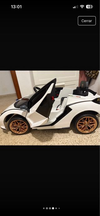 Coche lamborgini eléctrico infantil blanco