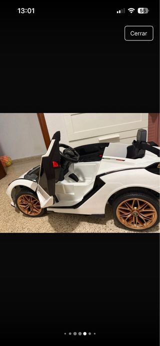 Coche lamborgini eléctrico infantil blanco