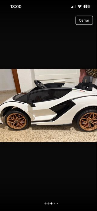Coche lamborgini eléctrico infantil blanco