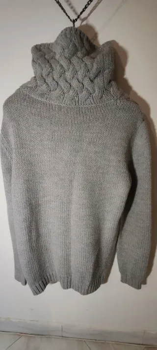 Maglione Lana Collo Alto Grigio